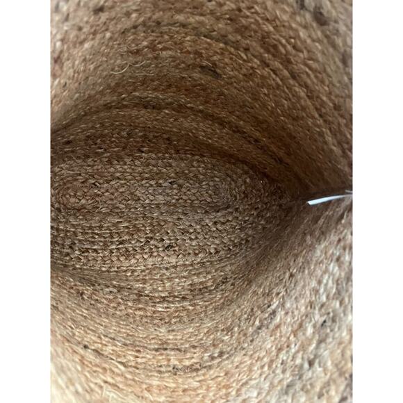 Unbranded Jute Tote Bag Large 20" Double Strap Shoulder Brown Striped 100% Jute - Picture 5 of 11